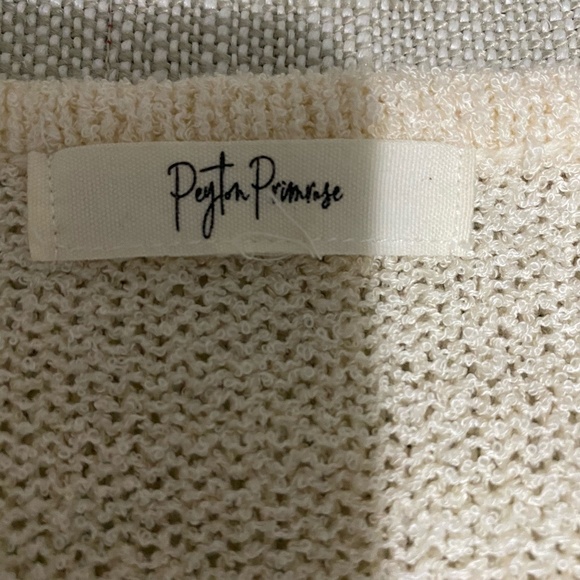 Peyton Primrose Anthropologie Ivory Tie Up Front Oversized Sweater. Size L/XL - Picture 10 of 16